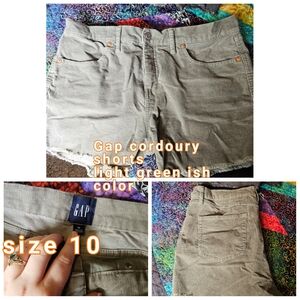 GAP Light Olive Corduroy Cutoff Shorts